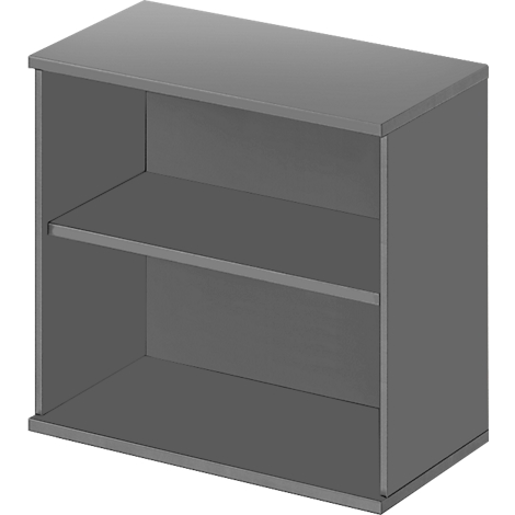 Gray shelf with two compartments.