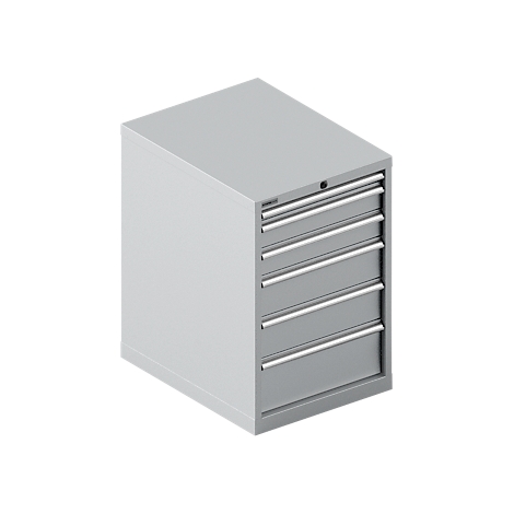 Schäfer Shop Select Armoire à tiroirs 27-36 , 6 tiroirs, jusqu'à 75 kg, l. 564 x P 725 x H 850 mm, alu blanc/alu blanc