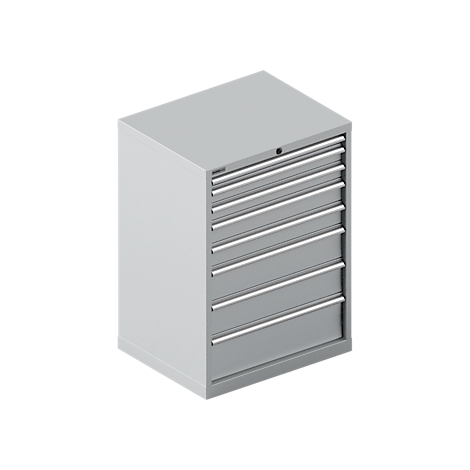 Schäfer Shop Select Armoire à tiroirs 36-27, 8 tiroirs, jusqu'à 200 kg, L 717 x P 572 x H 1000 mm, alu blanc