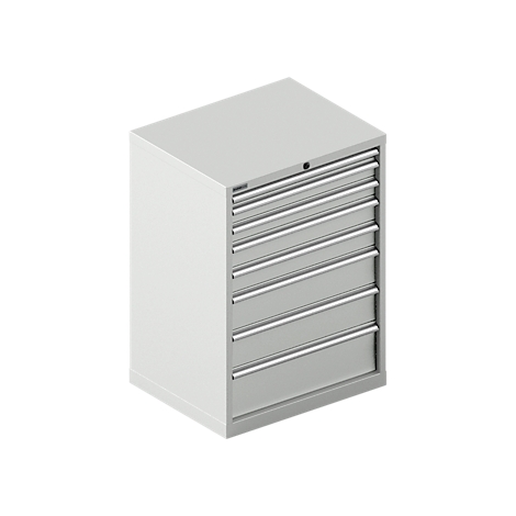 Schäfer Shop Select Armoire à tiroirs 36-27, 8 tiroirs, jusqu'à 200 kg, L 717 x P 572 x H 1000 mm, gris clair