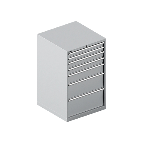 Schäfer Shop Select Armoire à tiroirs 36-36, 7 tiroirs, jusqu'à 75 kg, l. 717 x P 725 x H 1150 mm, alu blanc
