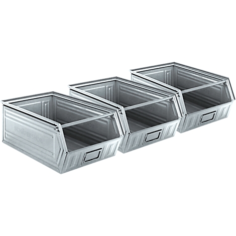 Schäfer Shop Select Bac à bec, avec barre de support, L 524 x l 307 x H 201 mm, 26 l, acier électro-galvanisé, 3 pièces