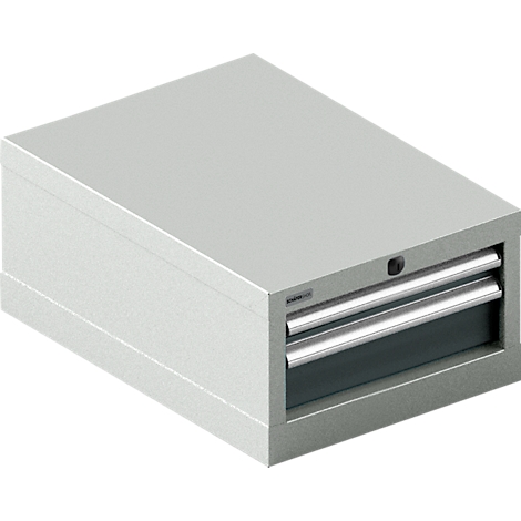 Schäfer Shop Select cajonera 18-27, 2 cajones (H 50/100mm), hasta 200 kg, A 411 x P 572 x H 250 mm, gris antracita/gris claro