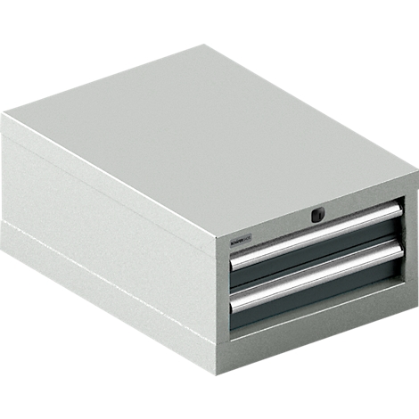 Schäfer Shop Select cajonera 18-27, 2 cajones (H 75/75mm), hasta 200 kg, A 411 x P 572 x H 250 mm, gris antracita/gris claro