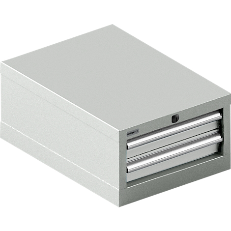 Schäfer Shop Select cajonera 18-27, 2 cajones (H 75/75mm), hasta 200 kg, A 411 x P 572 x H 250 mm, gris claro/gris claro