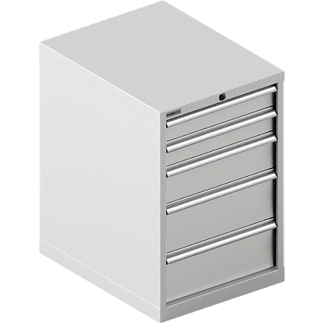 Schäfer Shop Select cajonera 27-36, 5 cajones, hasta 200 kg, ancho 564 x fondo 725 x alto 850 mm, gris claro/gris claro