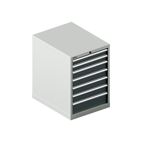 Schäfer Shop Select cajonera 27-36, 7 cajones, hasta 200 kg, ancho 564 x fondo 725 x alto 800 mm, gris antracita/gris claro