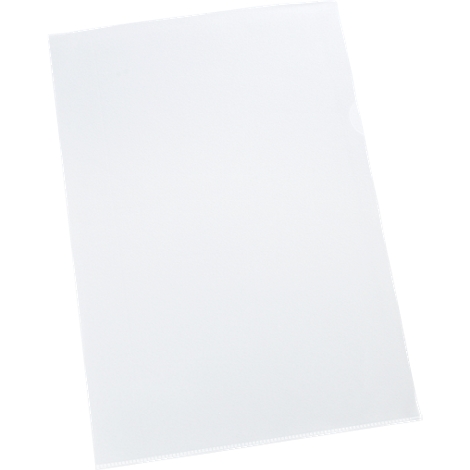 A transparent, white document folder, running diagonally from top left to bottom right.