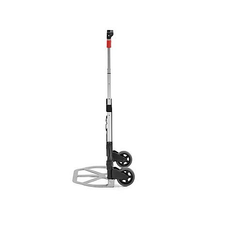 Schäfer Shop Select Diable, capacité 60 kg, pliable, sangle de serrage élastique, 2 roues fixes, aluminium/plastique, rouge-noir-argenté