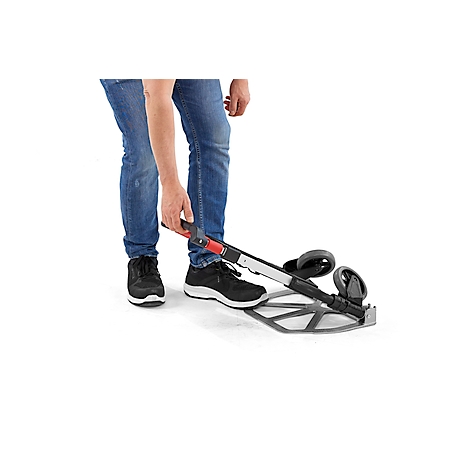 Schäfer Shop Select Diable, capacité 60 kg, pliable, sangle de serrage élastique, 2 roues fixes, aluminium/plastique, rouge-noir-argenté