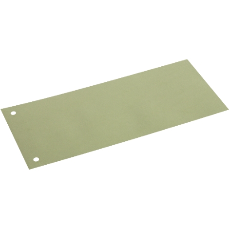 Rectangular, light green plate with two holes.