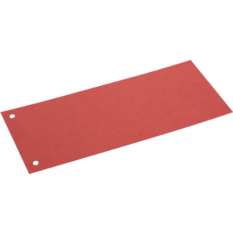 Rectangular red sheet with two holes.