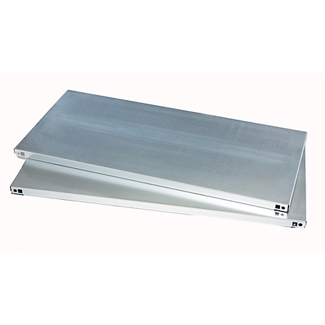 Zwei Metallplatten, leicht überlappend, vor weißem Hintergrund. Die Platten sind silberfarben und haben eine rechteckige Form.
