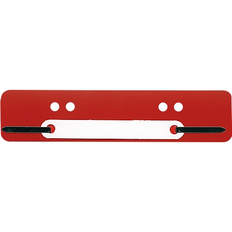 Red rectangular object with white cutouts and black elements.