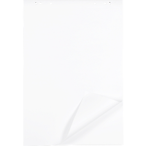 White paper with rounded corners, some holes on the top edge, the bottom right corner is folded over.