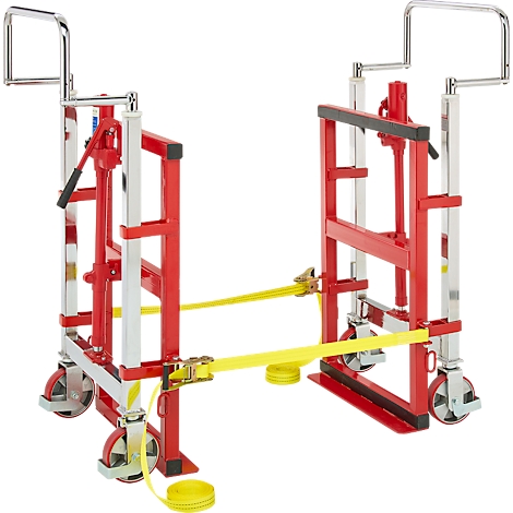 Schäfer Shop Select Hydraulischer Hubtransporter, Hubhöhe 250 mm, bis 1800 kg, Stahl, rot