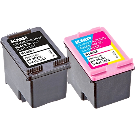 Schäfer Shop Select inkt multipack vervangt HP 302XL (F6U68AE, F6U67AE), zwart, kleur