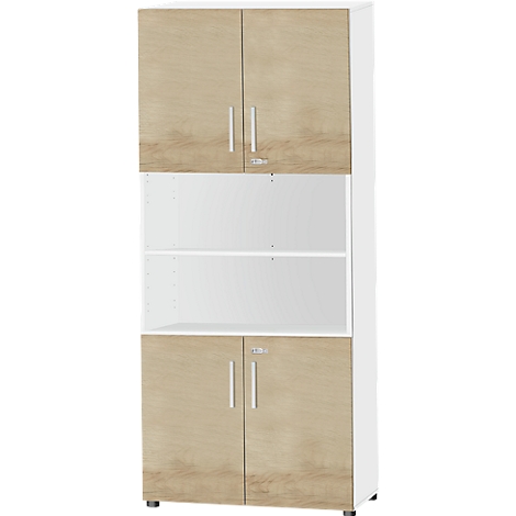 Kombischrank SET UP, 6 OH, oben und unten 2 OH mit abschließbarer Tür