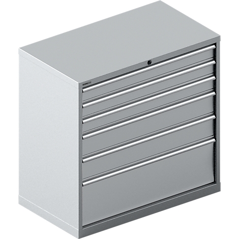Schäfer Shop Select Ladekast SCHÄFER 54-27, 6 laden, tot 200 kg, B 1023 x D 572 x H 1000 mm, wit aluminium.
