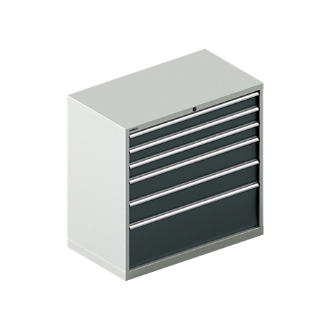 Schäfer Shop Select Ladekast SCHÄFER 54-27, 6 laden, tot 75 kg, B 1023 x D 572 x H 1000 mm, lichtgrijs/antracietgrijs.