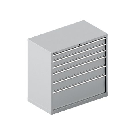 Schäfer Shop Select Ladekast SCHÄFER 54-27, 6 laden, tot 75 kg, B 1023 x D 572 x H 1000 mm, wit aluminium.