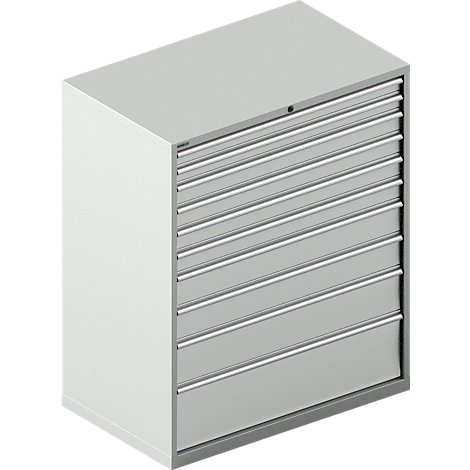 Schäfer Shop Select Ladekast SCHÄFER 64-36, 10 laden, tot 200 kg, B 1193 x D 725 x D 1450 mm, lichtgrijs, met een lengte tot 200 kg.