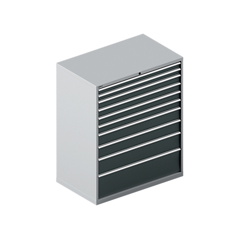 Schäfer Shop Select Ladekast SCHÄFER 64-36, 10 schuifladen, tot 75 kg, B 1193 x D 725 x H 1450 mm, blank aluminium/antracietgrijs
