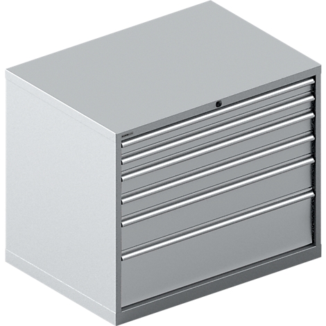 Schäfer Shop Select Ladekast SCHÄFER 64-36, 7 laden, tot 200 kg, B 1193 x D 725 x H 1000 mm, wit aluminium.