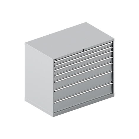 Schäfer Shop Select Ladekast SCHÄFER 64-36, 7 schuifladen, tot 75 kg, B 1193 x D 725 x H 1000 mm, blank aluminium