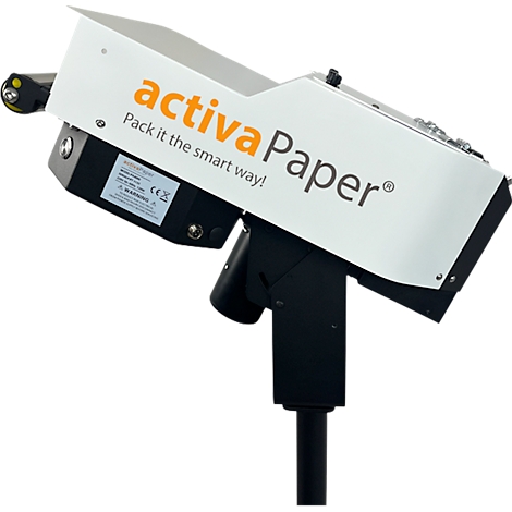 Machine avec boîtier blanc et lettrage activapaper. Monté sur un support noir.