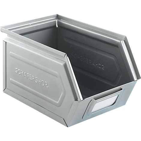 Schäfer Shop Select magazijnbak, staal, L 238 x B 149 x H 128 mm, 3,5 l, 8 kg, elektrolytisch verzinkt