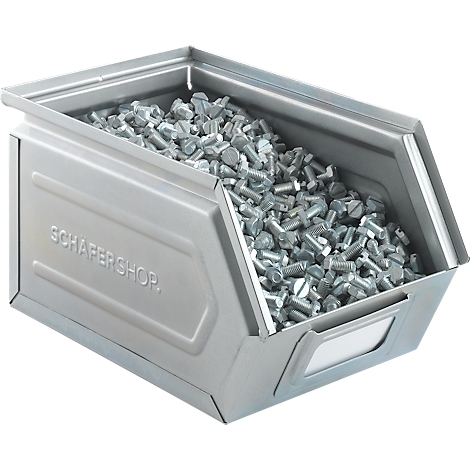 Schäfer Shop Select magazijnbak, staal, L 238 x B 149 x H 128 mm, 3,5 l, 8 kg, elektrolytisch verzinkt