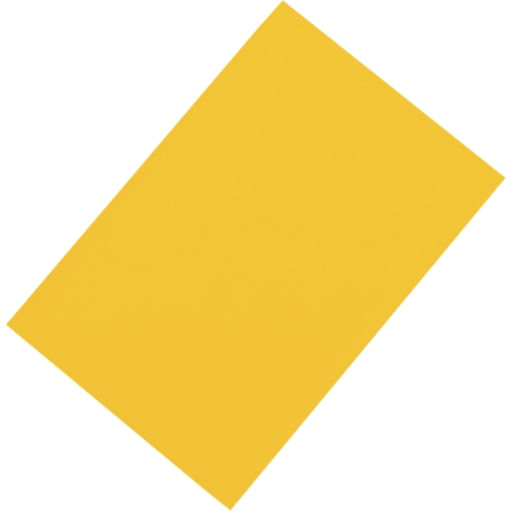 Yellow, rectangular sheet, diagonally in front of a white background.