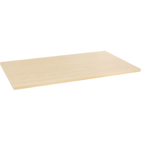 Planche de bois rectangulaire et claire. Le grain est faiblement visible.
