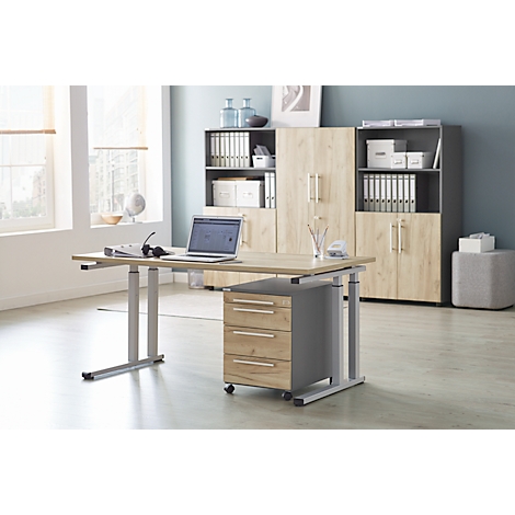 Schreibtisch SET UP, C-Fußgestell, manuell höheneinstellbar, Breite 1200/ 1600/1800 mm günstig kaufen