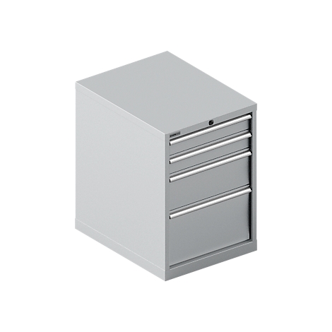 Schäfer Shop Select SSI SCHÄFER ladekast 27-36, 4 schuifladen, tot 75 kg, B 564 x D 725 x H 800 mm, blank aluminium/blank aluminium