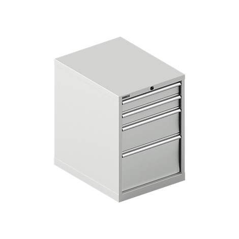 Schäfer Shop Select SSI SCHÄFER ladekast 27-36, 4 schuifladen, tot 75 kg, B 564 x D 725 x H 800 mm, lichtgrijs/lichtgrijs