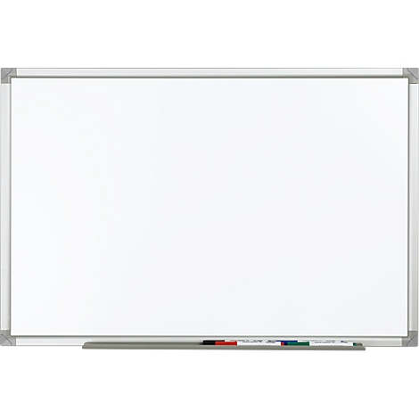 VIZ-PRO Tableau blanc magnétique effaçable à sec, avec cadre en aluminium  et porte-marqueur, 100 x 80 cm : : Fournitures de bureau