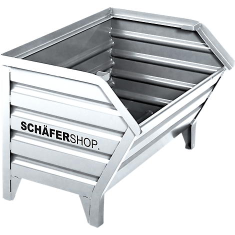 Metallbehälter mit geriffelten Seiten, drei Füßen und dem Schriftzug SCHÄFERSHOP.
