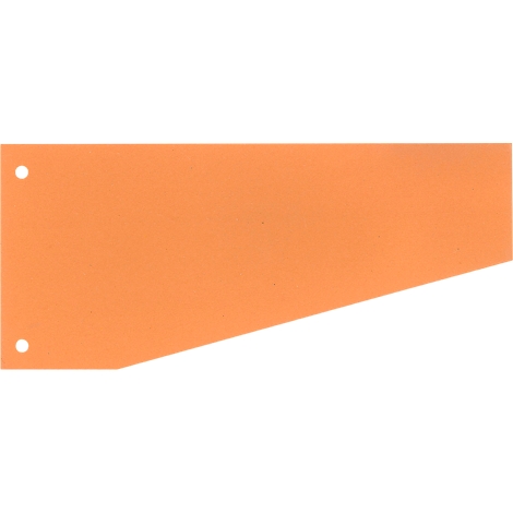 Orange flag, cut diagonally. Hole in upper left and lower left.