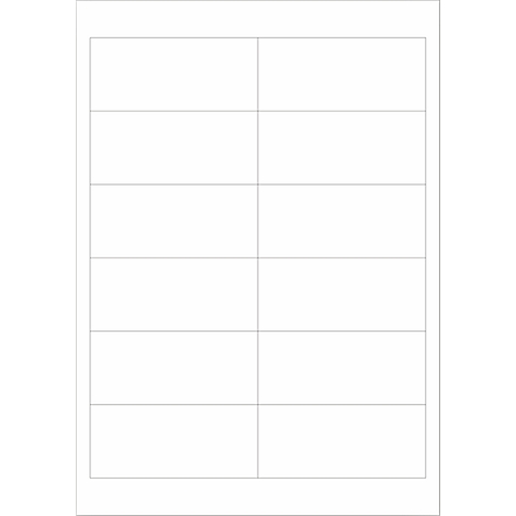 A white sheet of labels with eight rectangular fields.