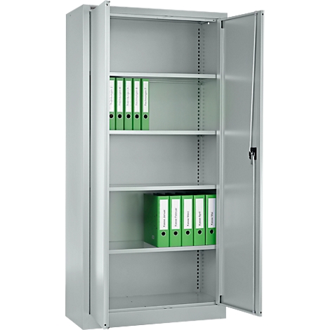 Schäfer Shop Select Vleugeldeurkast MS iCONOMY, staal, 5 ordnerhoogten, B 800 x D 400 x H 1935 mm, wit aluminium RAL 9006