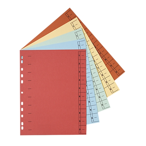 DIN A4-Format Ordner Register 100 St/ück mit Lochrand-Verst/ärkung Linienaufdruck SCH/ÄFER SHOP Trennbl/ätter