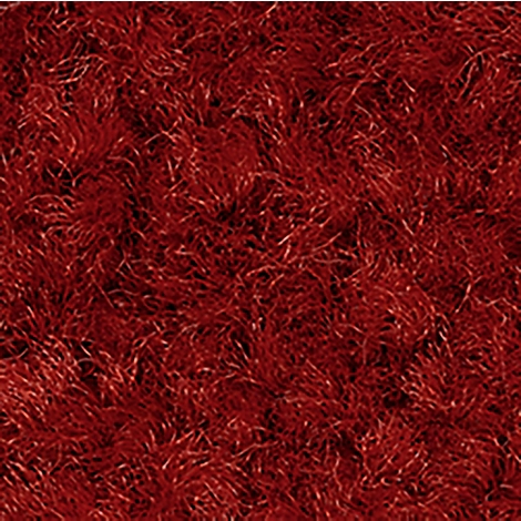 Nahaufnahme einer hochflorigen, tiefroten Teppichoberfläche mit dichter Textur.
