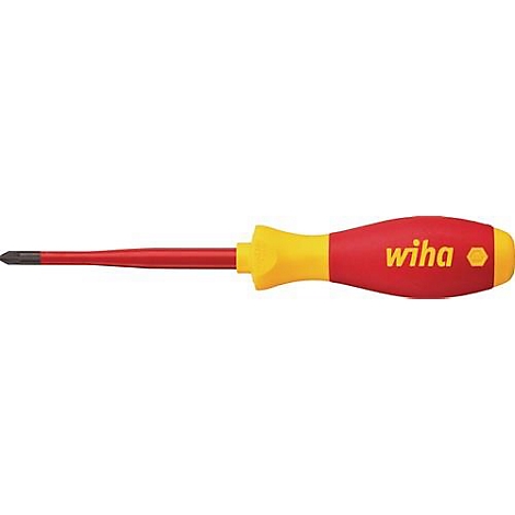 Roter Schraubendreher mit gelbem Griff, Firmenlogo wiha.