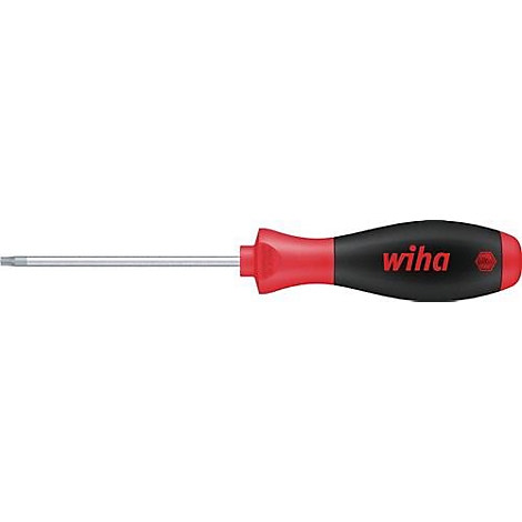Torx-Schraubendreher, silberne Spitze, roter und schwarzer Griff mit rotem Wiha-Schriftzug.