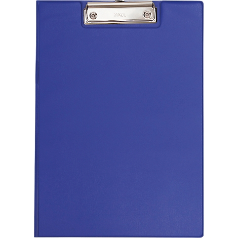 Blaues Klemmbrett mit silberner Klemme. Der Schriftzug 'MAUL' ist auf der Klemme zu erkennen.