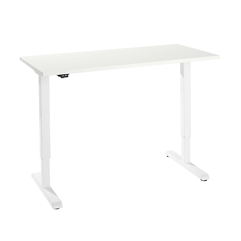 Schreibtisch, elektrisch hÃ¶henverstellbar, Rechteck, T-FuÃ, B 1300 x T 650 x H 715-1205 mm, versch. AusfÃ¼hrungen