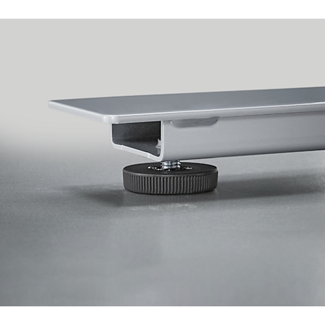 Schreibtisch mit Bambus-Zubehörschublade & Kabelkanal aus Recyclingfilz, elektrisch höhenverstellbar, B 1600 x T 800 x H 605–1265 mm, graphit/silber