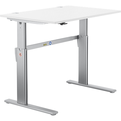 Schreibtisch Standard, C-Fuß, Rechteck, elektrisch höhenverstellbar, T 800 x  H 725-1185 mm, diverse Breiten & diverse Dekore günstig kaufen